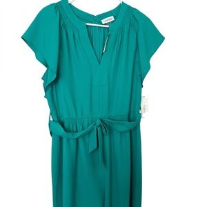 Calvin Klein Teal Jumpsuit with Tie Waist